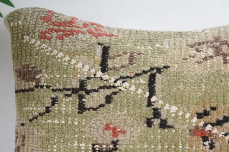 12x12 Green Cushion, Kilim Pillow, Ethnic Pillow Cover Cushion Case, Vintage Kilim Pillow, Southwestern Pillow Case, Throw Kilim Pillow, Pillow Case - 2