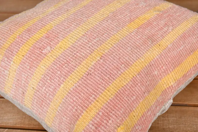 Outdoor Pillow Cover, Cushion, Gift Pillow, Vintage Kilim Throw Pillow, 14x14 Pink Pillow, Handmade Kilim Cushion, Southwestern Pillow Case - 3