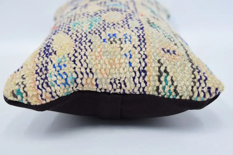 Antique Pillows, Pillow, Ethnic Throw Cushion, Yoga Pillow Sham, Pillow for Sofa, Boho Pillow, Square Throw Pillow Sham, 8x16 Blue Cushion Cover - 5