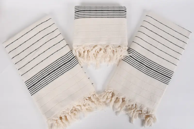 Toalla suave, toalla a rayas de algodón de 70x40, toalla de algodón, favores de Navidad, toalla de baño turco, toalla de baño turca ligera de gran tamaño EE. UU., Toalla de yoga - 6