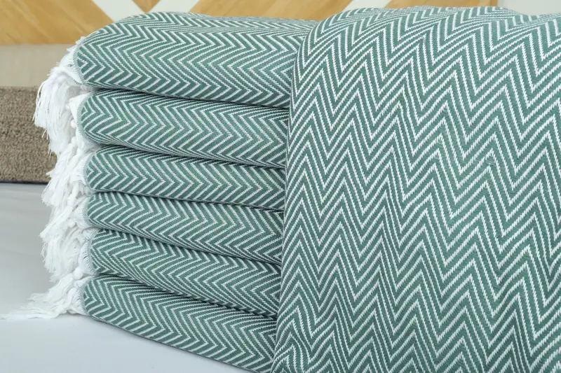 Organic Throw, Aesthetic Blanket, Gift For Boyfriend, Turkish Blanket, Decorative Blanket, 96x80 Cotton Chevron Towel, Housewarming Gift - 2