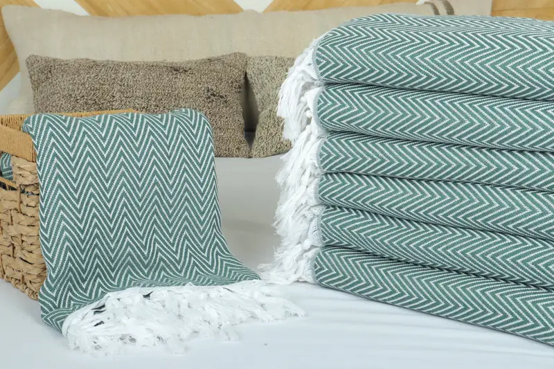 Organic Throw, Aesthetic Blanket, Gift For Boyfriend, Turkish Blanket, Decorative Blanket, 96x80 Cotton Chevron Towel, Housewarming Gift - 4