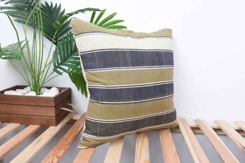 Vintage Kilim Pillow, Vintage Pillow, 18x18 Blue Pillow Cover, Home Decor Pillow, Vintage Throw Pillow Case, Cushion, Car Cushion Cover - 4