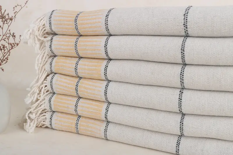 Hochzeitshandtuch Senffarbenes Leinentuch aus türkischer Baumwolle, 40 x 71 Zoll