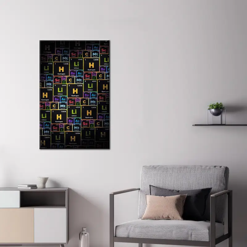 Elegant bedruckte Leinwand: Chemie-Lehrkunst