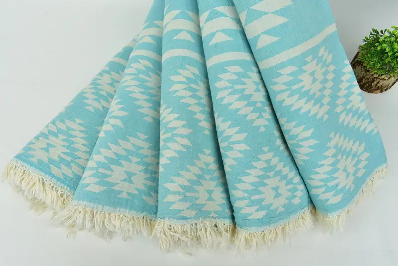 Housewarming Gift, Woven Throw Blanket, Personalized Blanket, Bridesmaid Gifts Personalized, Christmas Tablecloth, 84x56 Cotton Kilim Towel - 5
