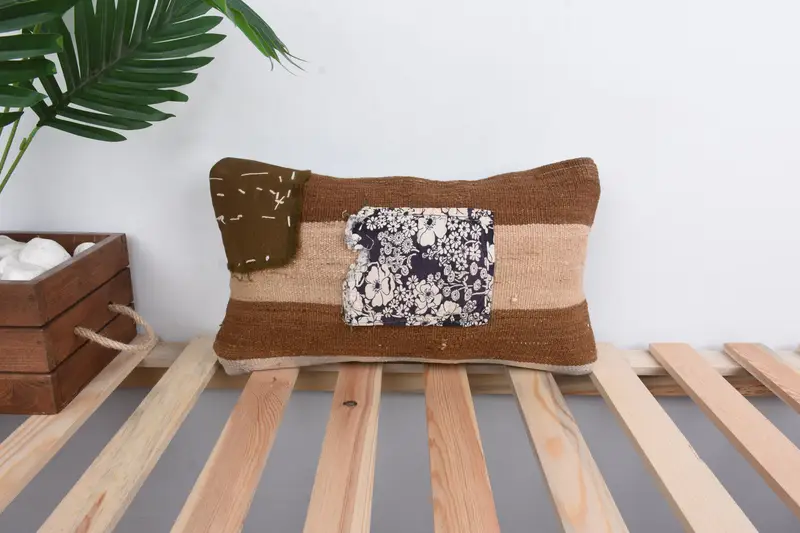 Cushion Case, Home Decor Pillow, Gift Pillow, Outdoor Patio Cushion, 8x16 Brown Pillow Case, Farmhouse Pillow Case, Boho Pillow Sham Cover - 1
