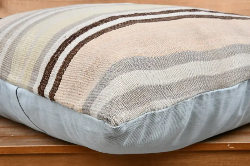 Turkish Pillow, Outdoor Throw Pillow Case, Vintage Kilim Throw Pillow, Oriental Pillow Case, Kilim Pillow, 28x28 Beige Cushion Case, Cushion - 3