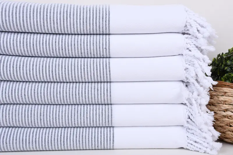 Turkish Towel Monogram, Embroidery Towel, Engagement Gift, Sand-resistant towel, Monogram Turkish Towel, Quick-dry towel, 70x36 Cotton Striped Towel - 2
