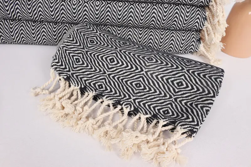 Monogram Kitchen Towel, Summer Towel, Halloween Gifts, Kitchen Towel, Bridal Shower Gift, Personalized Gifts, 36x18 Cotton Zigzag Diamond Towel - 4