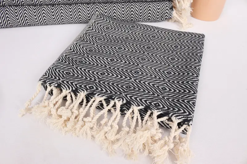 Monogram Kitchen Towel, Summer Towel, Halloween Gifts, Kitchen Towel, Bridal Shower Gift, Personalized Gifts, 36x18 Cotton Zigzag Diamond Towel - 5