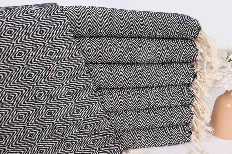 Monogram Kitchen Towel, Summer Towel, Halloween Gifts, Kitchen Towel, Bridal Shower Gift, Personalized Gifts, 36x18 Cotton Zigzag Diamond Towel - 1
