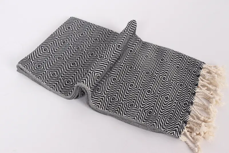 Monogram Kitchen Towel, Summer Towel, Halloween Gifts, Kitchen Towel, Bridal Shower Gift, Personalized Gifts, 36x18 Cotton Zigzag Diamond Towel - 6