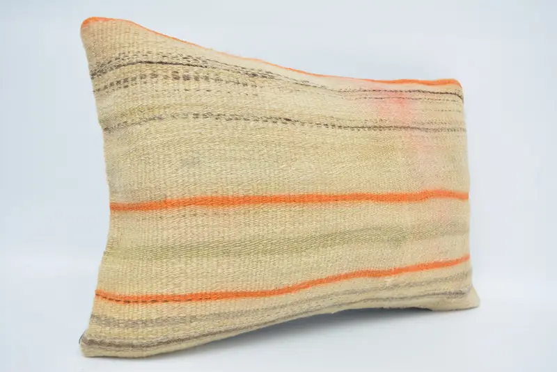 Kilim Cushion Sham, Kilim Pillow, 16x24 Beige Cushion Cover, Vintage Throw Cushion, Ethnical Kilim Rug Pillow, Cushion Cover - 3