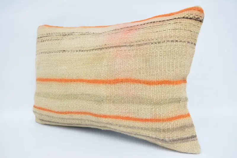 Kilim Cushion Sham, Kilim Pillow, 16x24 Beige Cushion Cover, Vintage Throw Cushion, Ethnical Kilim Rug Pillow, Cushion Cover - 4