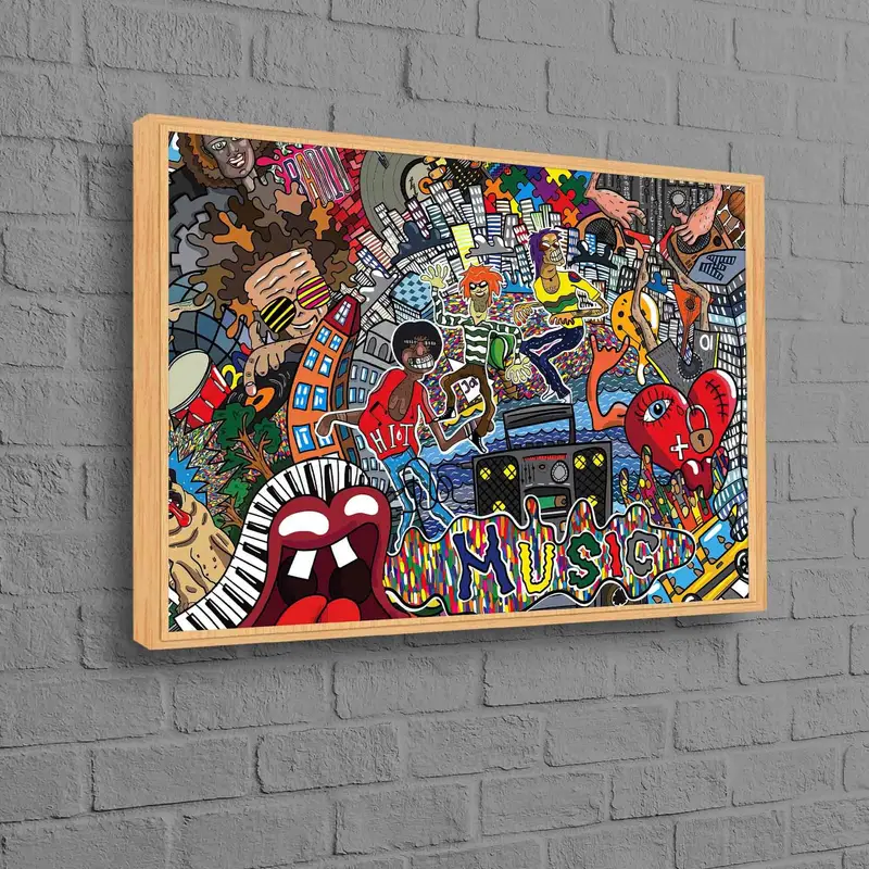 Canlı Müzik Graffiti Kanvas: Soyut Sanatsal Reprodüksiyon