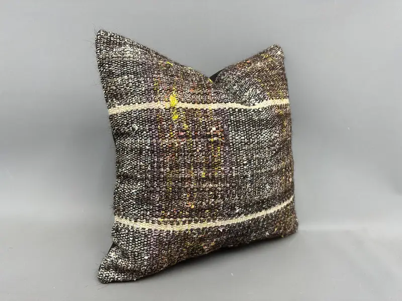 Pillow Cover, 18x18 Brown Cushion Case, Hippie Throw Pillow, One Of A Kind Pillow Case, Boho Pillow, Home Decor Pillow, Ethnical Kilim Rug Pillow - 2