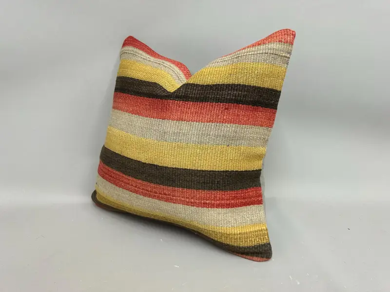 Cushion Cover, 18x18 Red Cushion Case, Vintage Kilim Throw Pillow, Turkish Pillow, Designer Throw Pillow Sham, Interior Designer Pillow - 3
