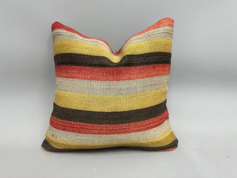 Cushion Cover, 18x18 Red Cushion Case, Vintage Kilim Throw Pillow, Turkish Pillow, Designer Throw Pillow Sham, Interior Designer Pillow - 1