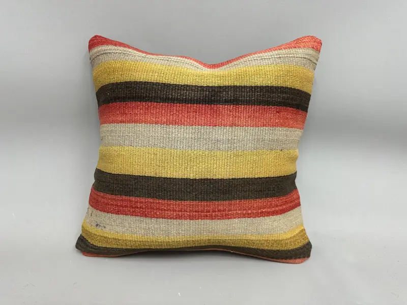 Cushion Cover, 18x18 Red Cushion Case, Vintage Kilim Throw Pillow, Turkish Pillow, Designer Throw Pillow Sham, Interior Designer Pillow - 4