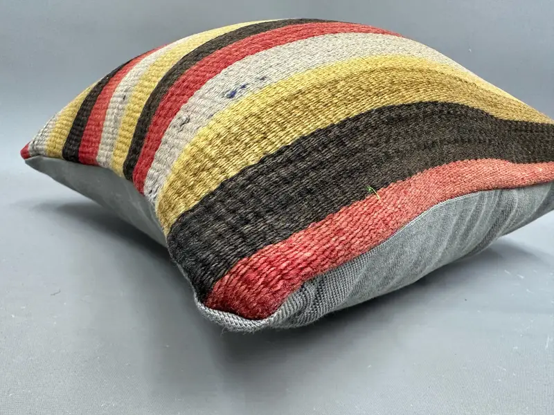 Cushion Cover, 18x18 Red Cushion Case, Vintage Kilim Throw Pillow, Turkish Pillow, Designer Throw Pillow Sham, Interior Designer Pillow - 6