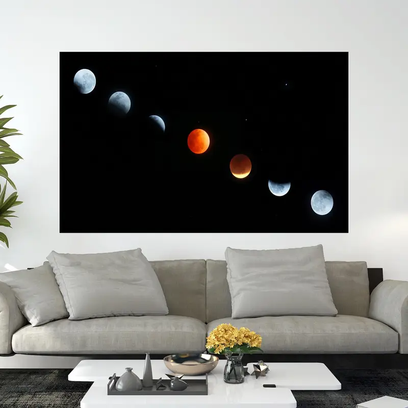 Elegantes, mit Mond und Planeten bedrucktes Glas – himmlisches Design