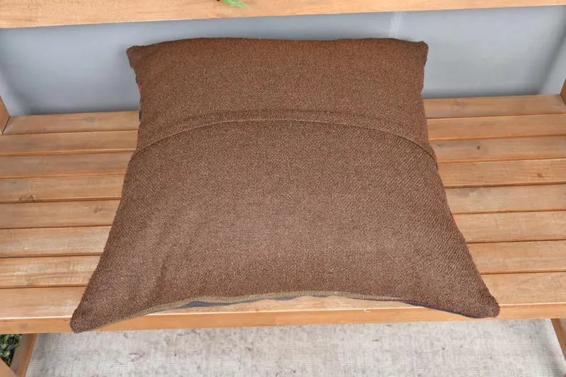 Pillow Cover, Turkish Pillow, Kilim Cushion Sham, 24x24 Red Pillow Case, Tribal Pillow Sham, Boho Pillow, Customized Pillow - 5