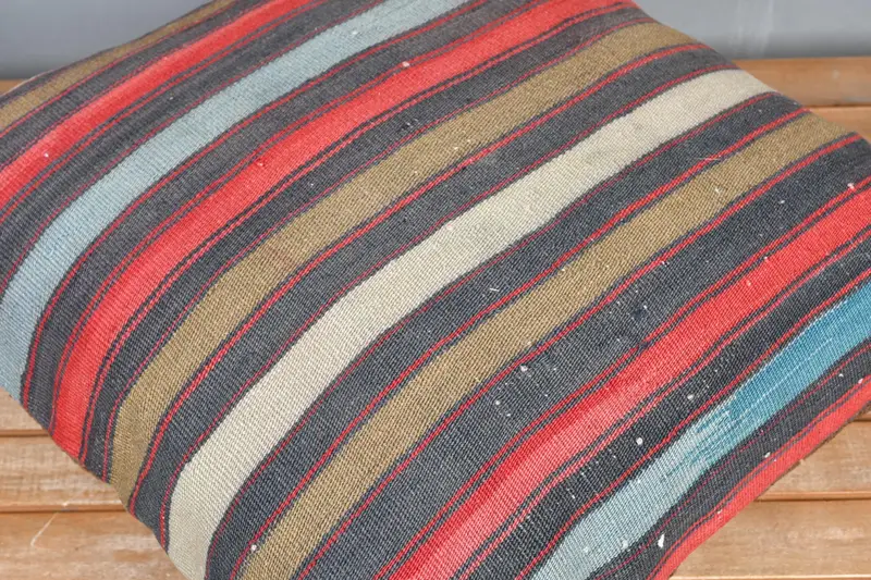Pillow Cover, Turkish Pillow, Kilim Cushion Sham, 24x24 Red Pillow Case, Tribal Pillow Sham, Boho Pillow, Customized Pillow - 3