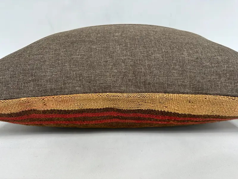 20x28 Brown Pillow Sham, Turkish Kilim Pillow, Ethnical Kilim Rug Pillow, Boho Pillow Sham Cover, Handwoven Pillow Cover, Pillow Cover - 7