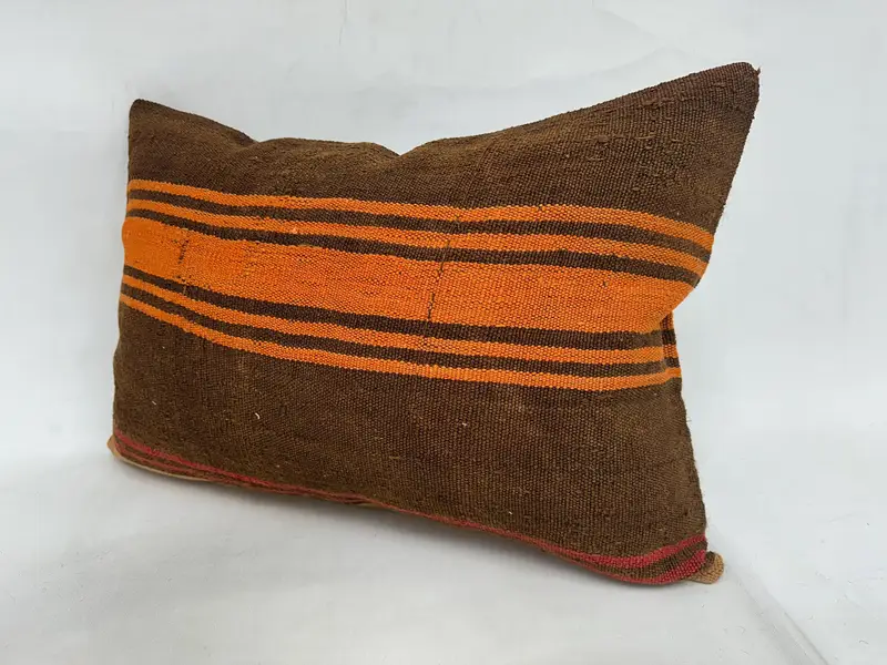 20x28 Brown Pillow Sham, Turkish Kilim Pillow, Ethnical Kilim Rug Pillow, Boho Pillow Sham Cover, Handwoven Pillow Cover, Pillow Cover - 4