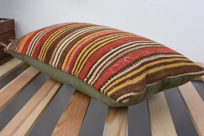 Cushion Cover, 12x20 Yellow Pillow Sham, Decorative Bolster Pillow Case, Sustainable Pillow, Home Decor Pillow, Boho Pillow, Vintage Pillow - 6