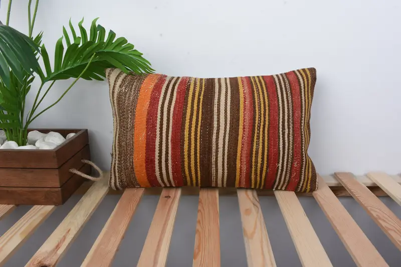 Cushion Cover, 12x20 Yellow Pillow Sham, Decorative Bolster Pillow Case, Sustainable Pillow, Home Decor Pillow, Boho Pillow, Vintage Pillow - 1
