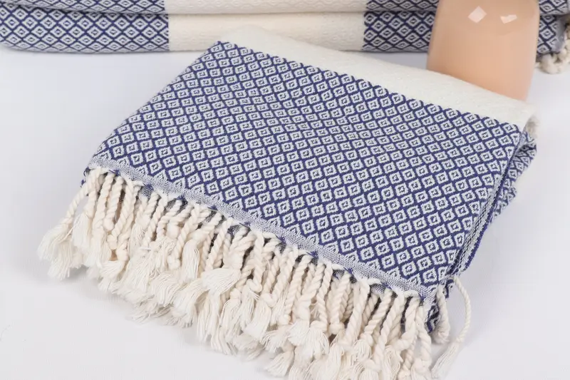 Monogrammed Beach Towel, Cotton towel, Memorial Gift, Personalized Gift, 70x36 Linen Diamond Towel, Luxury Turkish beach towel with fringe - 5