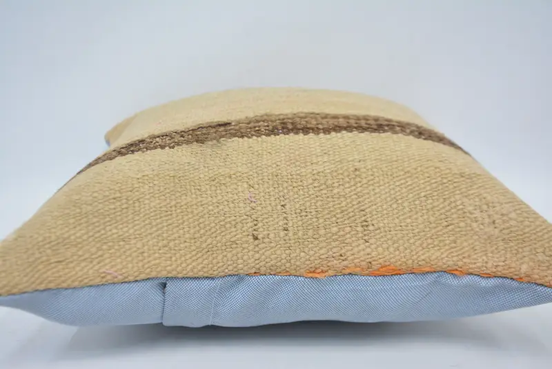 Pillow Case, Office Chair Pillow Case, Boho Pillow Sham Cover, Handwoven Pillow Cover Cushion, Pillow for Couch, 14x14 Beige Pillow, Antique Pillows - 5