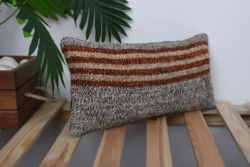 Outdoor Cushion Cover, Pillow Cover, Antique Pillows, Cozy Throw Pillow Cover, Boho Pillow, 8x16 Brown Pillow Sham, Boho Pillow Sham Cover - 4