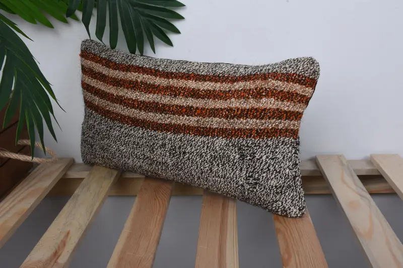 Outdoor Cushion Cover, Pillow Cover, Antique Pillows, Cozy Throw Pillow Cover, Boho Pillow, 8x16 Brown Pillow Sham, Boho Pillow Sham Cover - 5