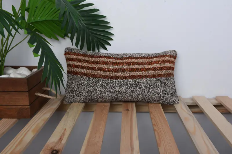 Outdoor Cushion Cover, Pillow Cover, Antique Pillows, Cozy Throw Pillow Cover, Boho Pillow, 8x16 Brown Pillow Sham, Boho Pillow Sham Cover - 1
