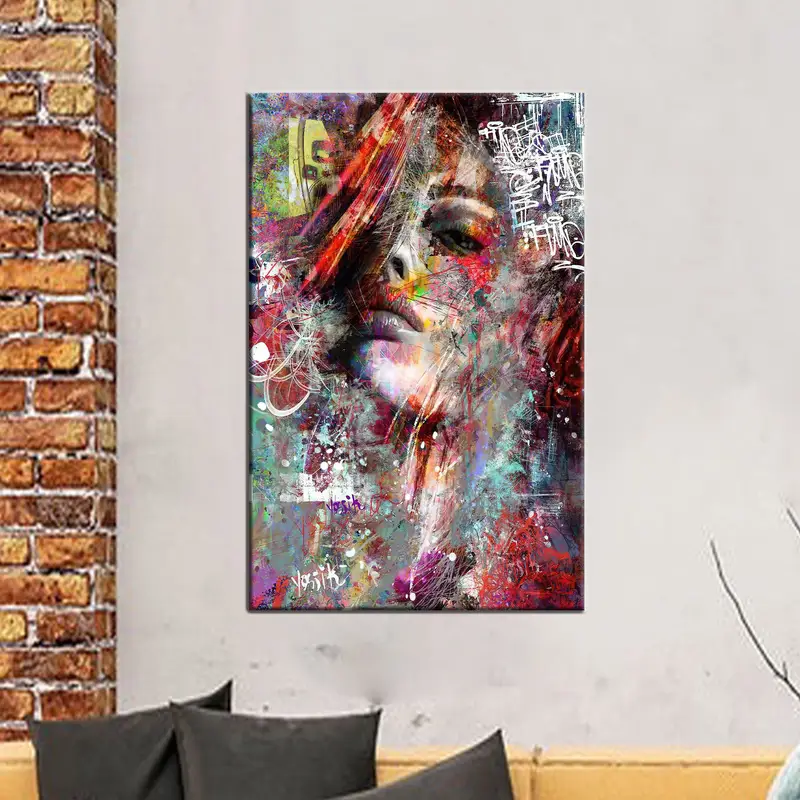 Zarif Soyut Kadın Kanvas Tablo Tablo - Canlı İskandinav Sanatı