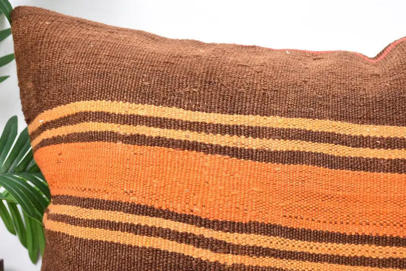 Antique Pillows, Vintage Kilim Throw Pillow, Vintage Pillow, Cushion Case, 20x28 Brown Pillow Cover, Ethnic Throw Pillow Cover - 2