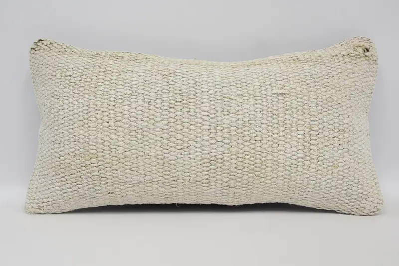 Beige Turkish Pillow Cover, 8x16 inch Moroccan Cushion Case - 1