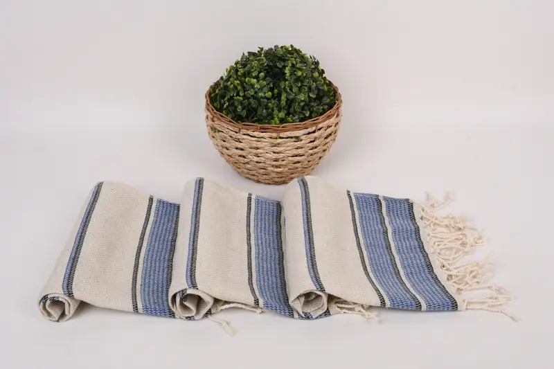 Nakış havlu, 40x20 keten çizgili havlu, toplu sipariş havlu, spa havlu, mutfak havlu, nedime hediyeleri, nakış havlu, monogramlı el havlu - 8