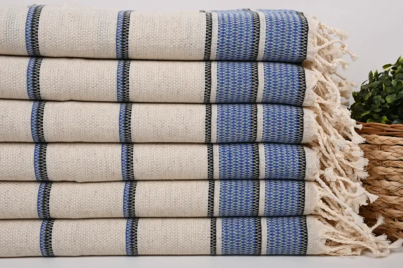Nakış havlu, 40x20 keten çizgili havlu, toplu sipariş havlu, spa havlu, mutfak havlu, nedime hediyeleri, nakış havlu, monogramlı el havlu - 2
