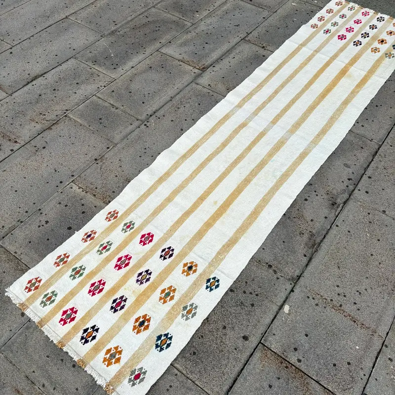 Zarif Bej Güneybatı Halısı, 1,8x7,9 ft Şık Dekor