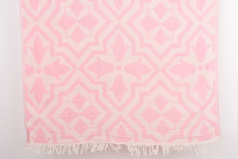 Bridesmaid Gift Pink Tulip Patterned Tea Towel, Cotton, 40x24 Inches