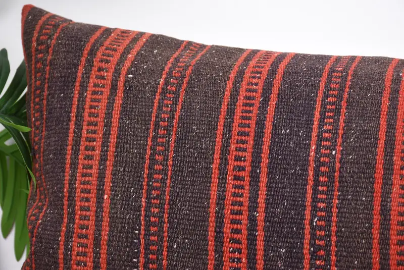 Pillow for Sofa, Pillow, Armchair Cushion Cover, 16x48 Brown Pillow Cover, Custom Cushion Case, Turkish Pillow, Throw Kilim Pillow - 2