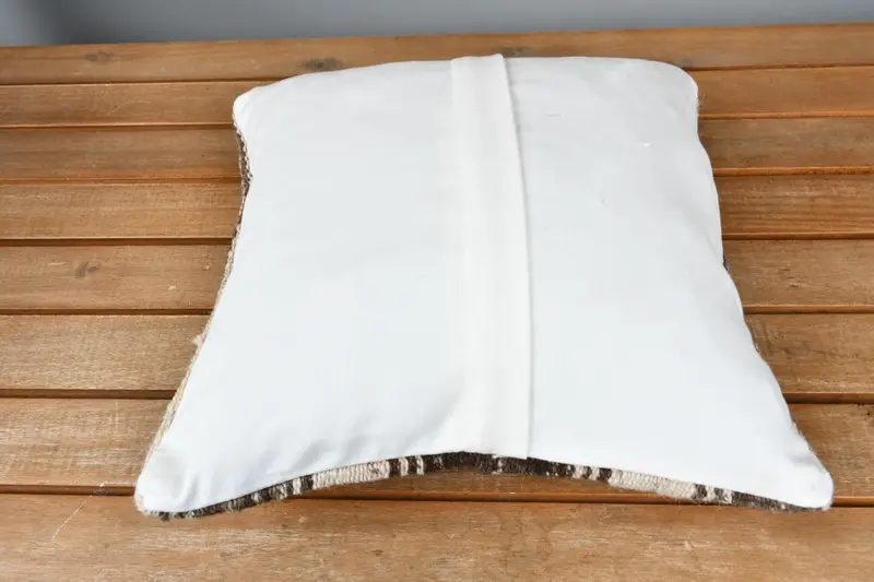 Handmade Kilim Cushion, Cozy Throw Pillow, Pillow Case, Boho Pillow Sham Cover, 12x12 Beige Cushion Case, Pillow for Couch - 5