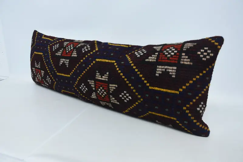 16x48 Purple Cushion, Ethnical Kilim Rug Pillow, Cushion Case, Morroccon Kilim Cushion Pillow, Kilim Cushion Sham, Throw Kilim Pillow - 4