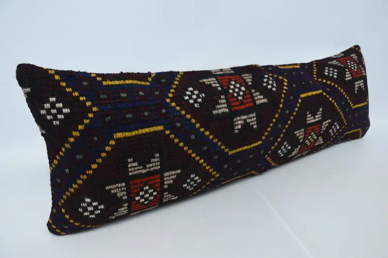 16x48 Purple Cushion, Ethnical Kilim Rug Pillow, Cushion Case, Morroccon Kilim Cushion Pillow, Kilim Cushion Sham, Throw Kilim Pillow - 3