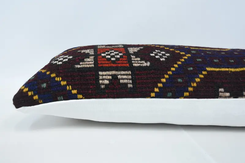 16x48 Purple Cushion, Ethnical Kilim Rug Pillow, Cushion Case, Morroccon Kilim Cushion Pillow, Kilim Cushion Sham, Throw Kilim Pillow - 5