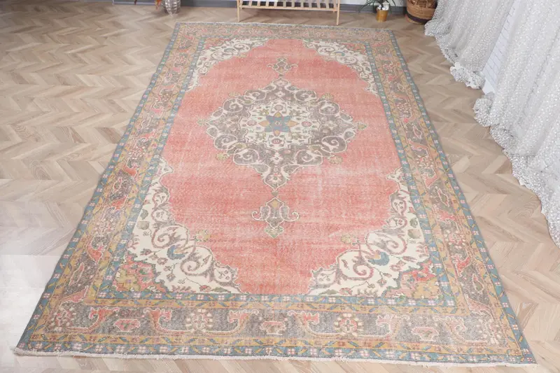 Alfombra marroquí hecha a mano, 0,6x11,7 pies rojo y azul